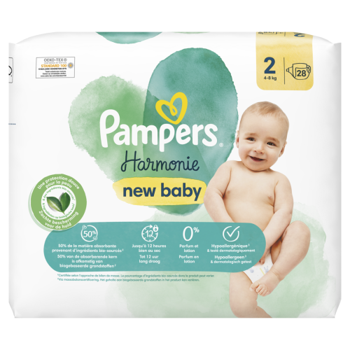 Pampers Harmonie Hypoallergenic Unisex Baby Nappies Diapers Size 2 ( 4-8kg)  117 Pack